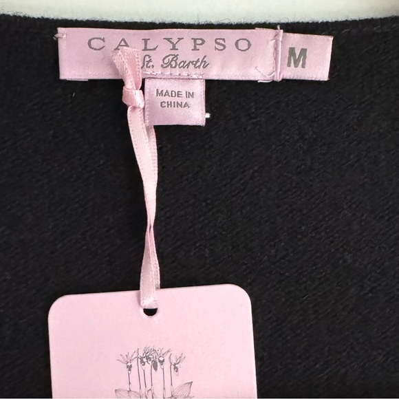 NWT Calypso St. Barth Black Cashmere Cardigan Open Front Longline Sweater Medium - Picture 5 of 7